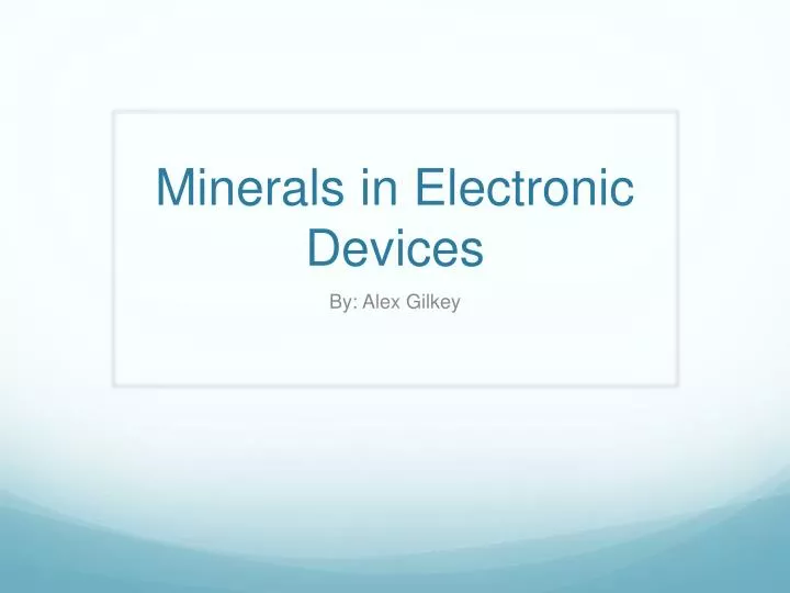 minerals in electronic devices
