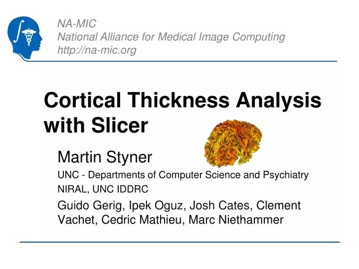 cortical thickness analysis with slicer