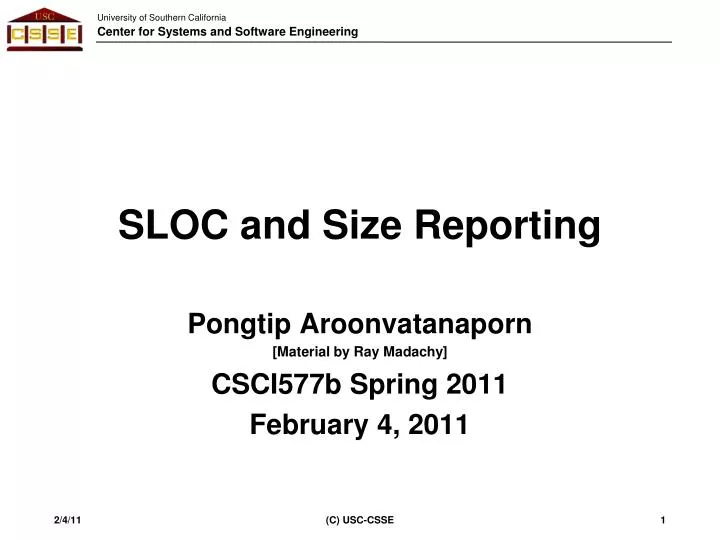 sloc and size reporting