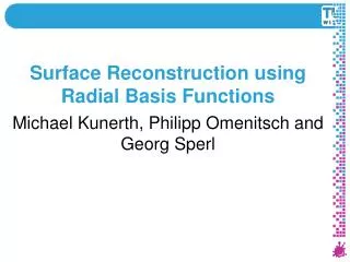 Surface Reconstruction using Radial Basis Functions