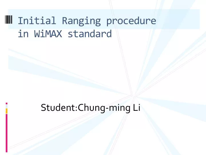 initial ranging procedure in wimax standard