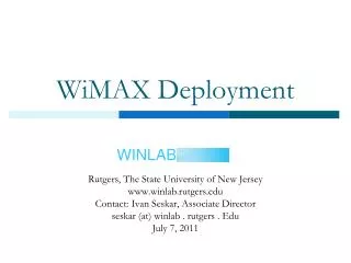 WiMAX Deployment