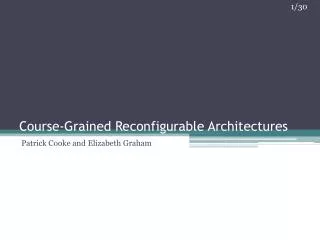 Course-Grained Reconfigurable Architectures