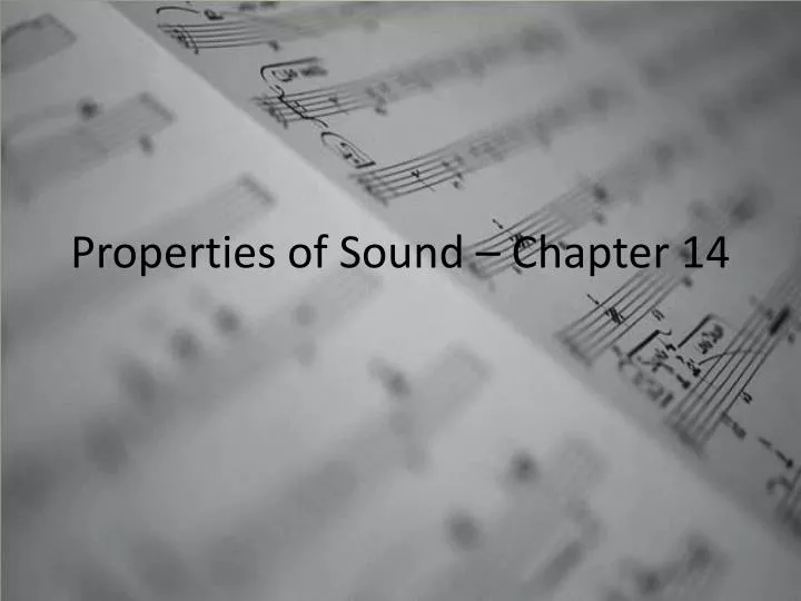 properties of sound chapter 14
