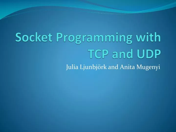 socket programming with tcp and udp