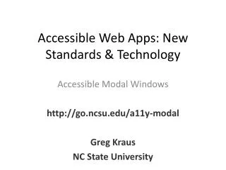 Accessible Web Apps: New Standards &amp; Technology