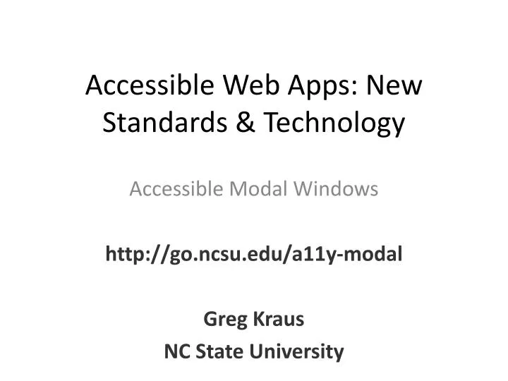 accessible web apps new standards technology