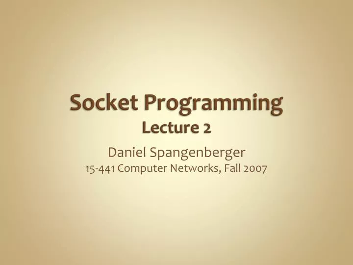 socket programming lecture 2
