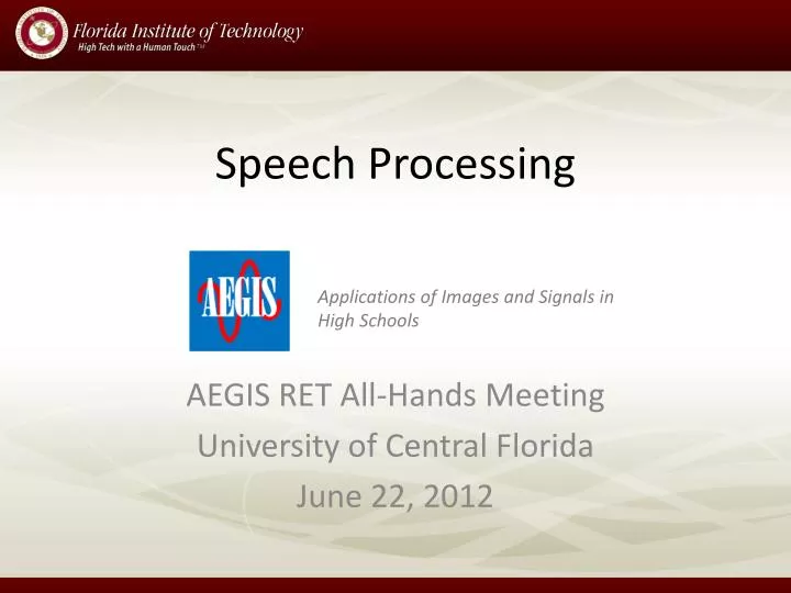 speech processing