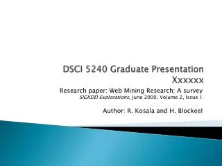 DSCI 5240 Graduate Presentation Xxxxxx