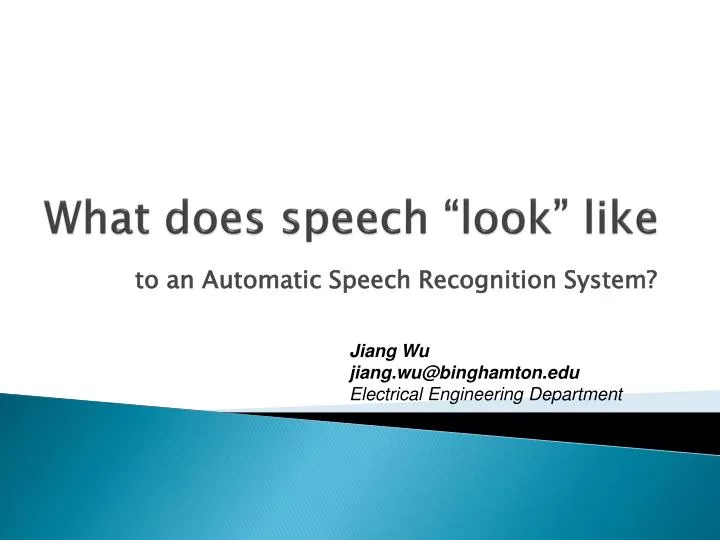 what does speech look like