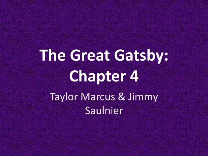 the great gatsby chapter 4