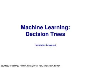 Machine Learning: Decision Trees Homework 4 assigned