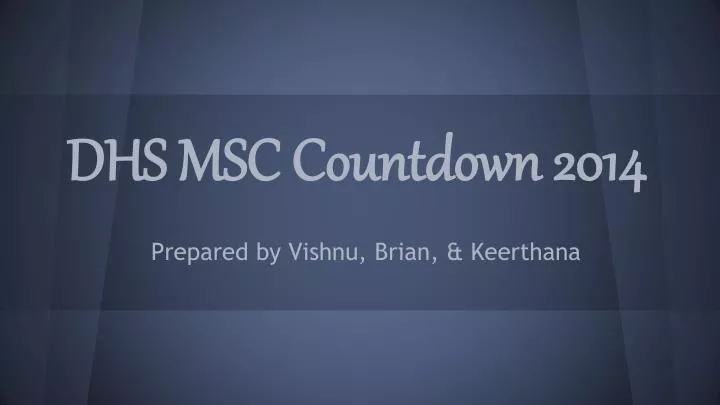 dhs msc countdown 2014