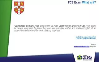 FCE Exam What is it?