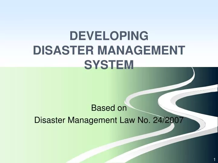 developing disaster management system