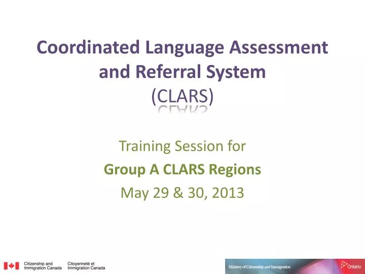 coordinated language assessment and referral system clars