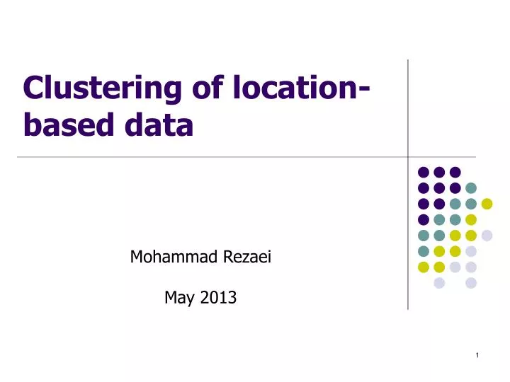 clustering of location based data