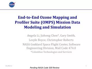 End-to-End Ozone Mapping and Profiler Suite (OMPS) Mission Data Modeling and Simulation