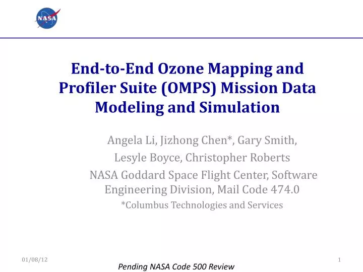end to end ozone mapping and profiler suite omps mission data modeling and simulation