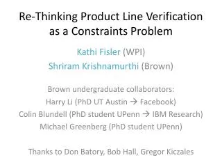Re-Thinking Product Line Verification as a Constraints Problem