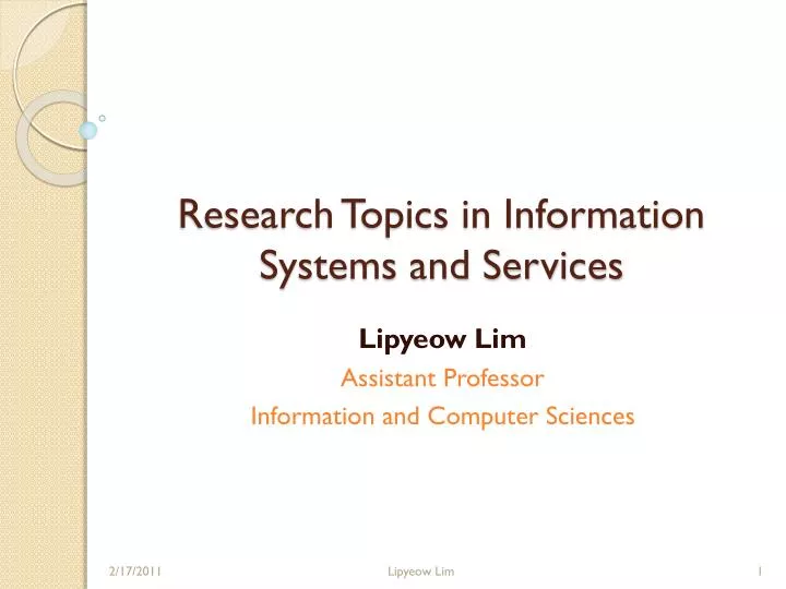 research topics in information systems and services