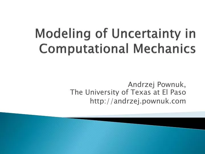 modeling of uncertainty in computational mechanics