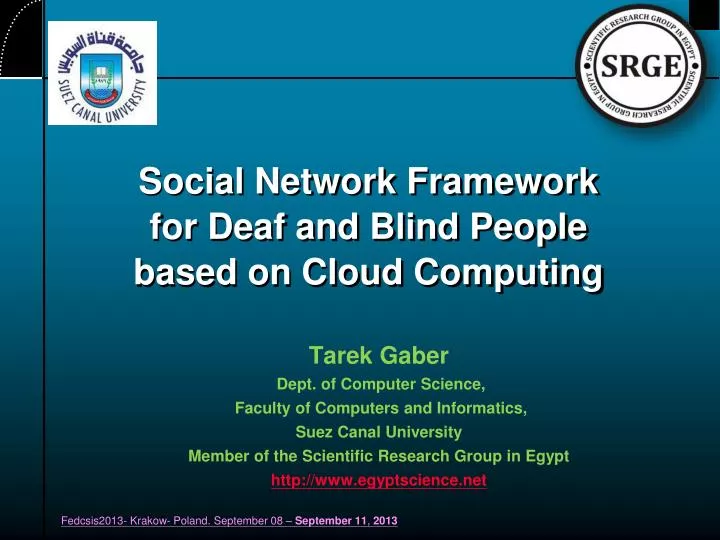 social network framework for deaf and blind people based on cloud computing