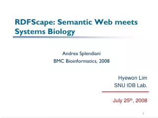 RDFScape : Semantic Web meets Systems Biology