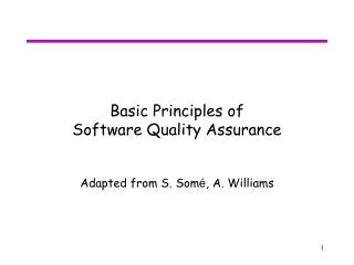 Basic Principles of Software Quality Assurance