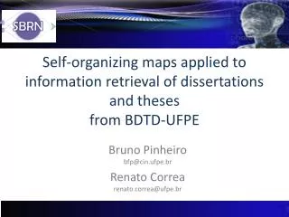 Self-organizing maps applied to information retrieval of dissertations and theses from BDTD-UFPE