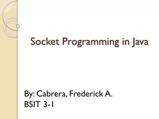 Socket Programming in Java