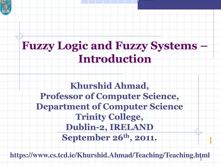 fuzzy logic and fuzzy systems introduction