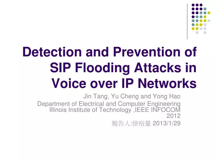 detection and prevention of sip flooding attacks in voice over ip networks