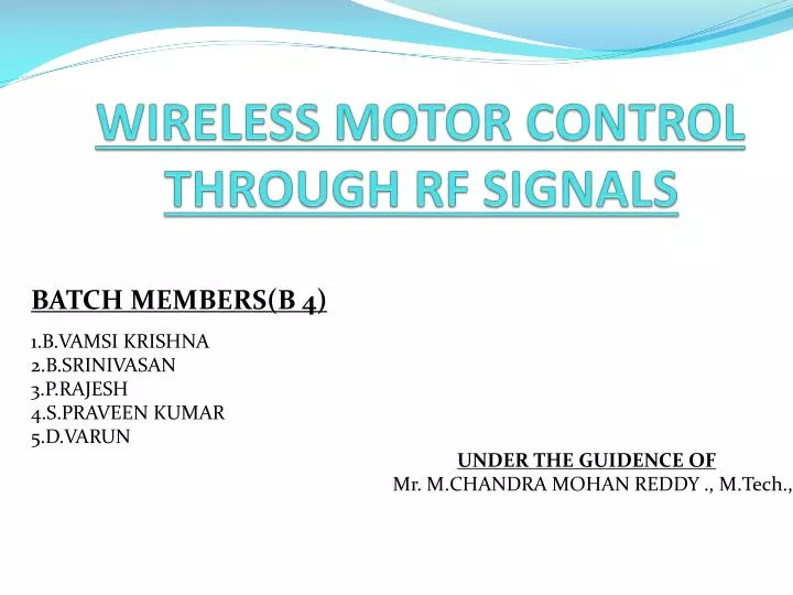 wireless motor control through rf signals