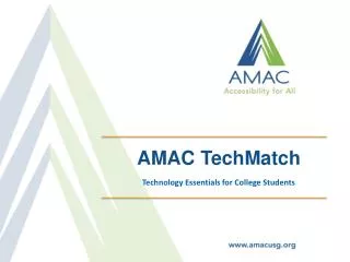 AMAC TechMatch Technology Essentials for College Students
