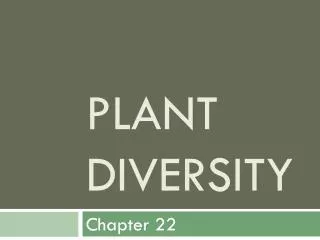 Plant diversity