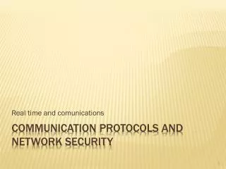communication protocols AND network security