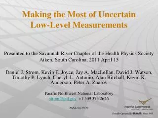 Making the Most of Uncertain Low-Level Measurements