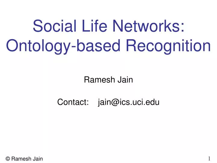 social life networks ontology based recognition