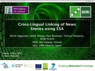Cross-Lingual Linking of News Stories using ESA