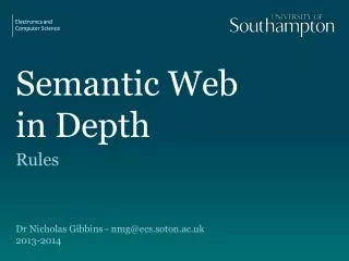 Semantic Web in Depth