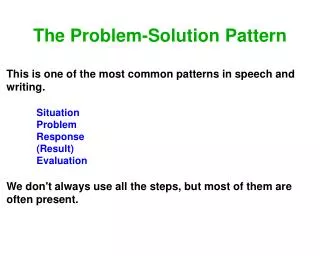 The Problem-Solution Pattern