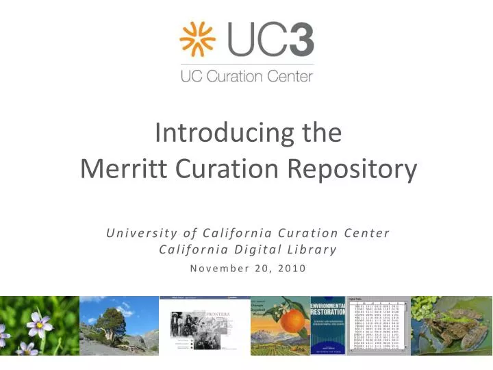 introducing the merritt curation repository