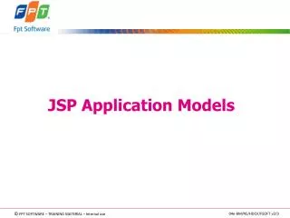 JSP Application Models