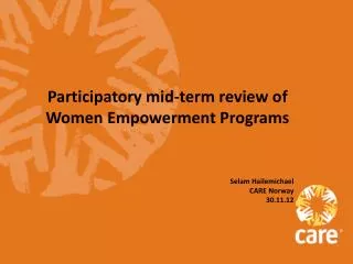 Participatory mid-term review of Women Empowerment Programs