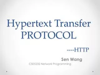 Hypertext Transfer PROTOCOL ----HTTP
