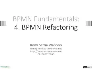 BPMN Fundamentals: 4. BPMN Refactoring