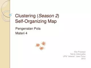 clustering season 2 self organizing map