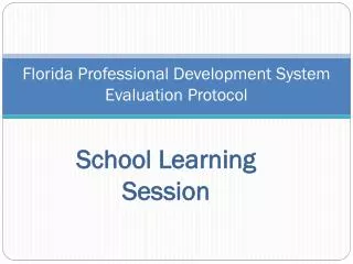 Florida Professional Development System Evaluation Protocol